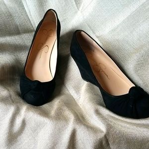 Jessica Simpson Black suede wedge